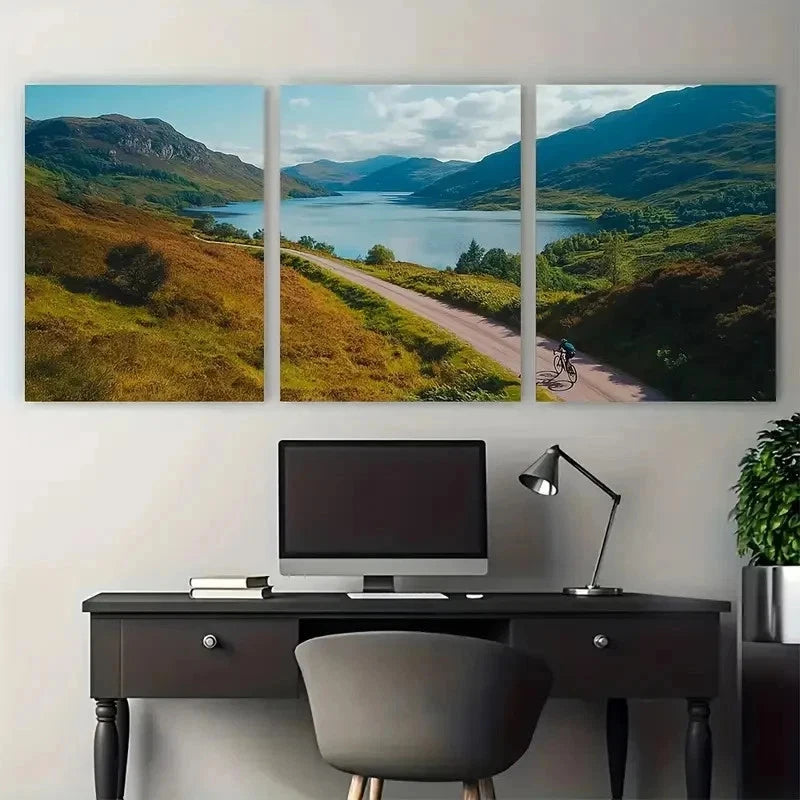3pcs Glentrool Travel Poster Loch Trool Perfect Wall Art Set Canvas Framed 50x70cm - High Quality Print 100% Australian Made Wall Canvas Ready to Hang - Bella Home Decor