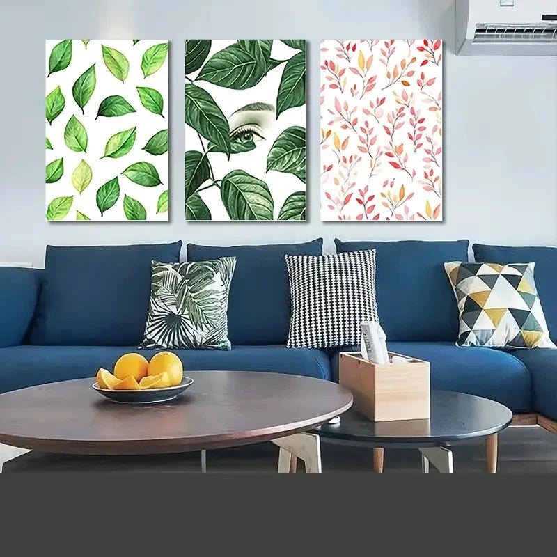 3pcs Botanical Aesthetics Green BAG Wall Art Canvas Framed 40x60cm - High Quality Print 100% Australian Made Wall Canvas Ready to Hang - Bella Home Decor