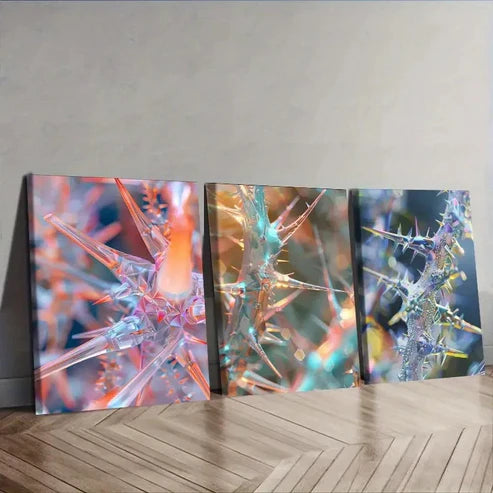 3pcs Featuring Thorny Designs Wall Art Set Canvas Unframed - High Quality Print 100% Australian Made Wall Canvas - Bella Home Decor