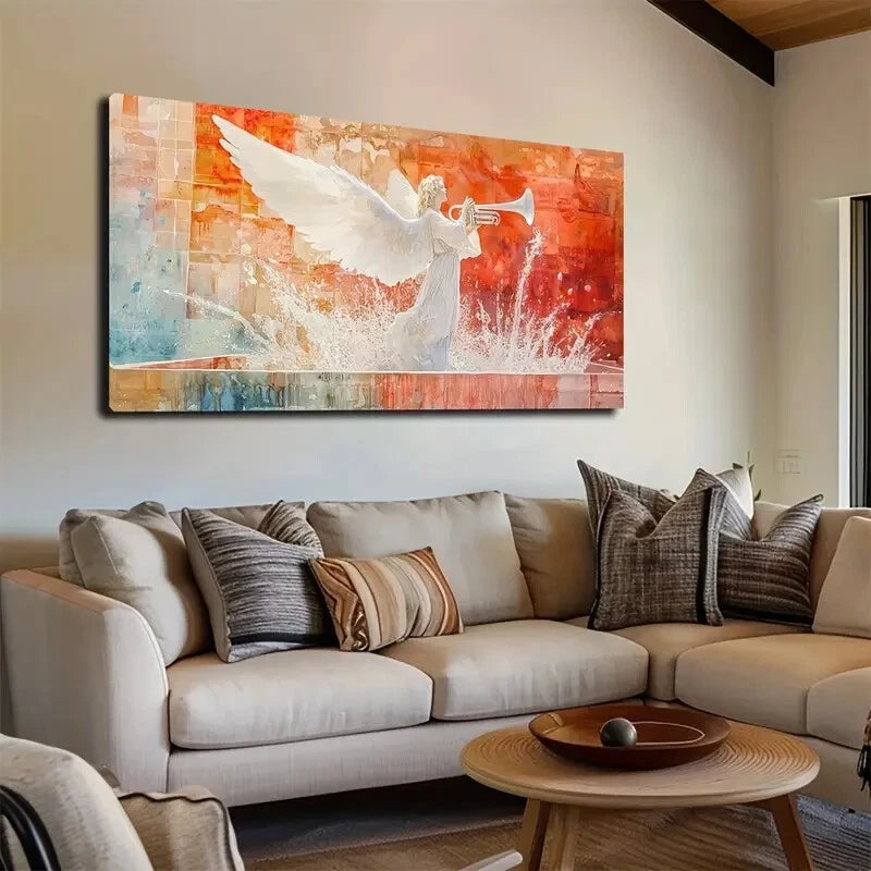 An Angel with White Wings Wall Art Canvas Office Home Room Framed 120x60cm - Bella Home Decor
