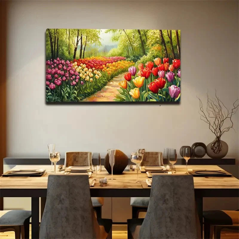 Tall Trees & Luxuriant Foliage Wall Art Canvas Office Home Room Framed 120x60cm