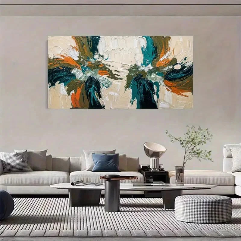 Vibrant Colorful Brushstroke Wall Art Canvas Office Home Room Framed 120x60cm