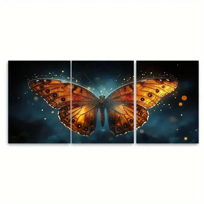 3pcs Enchanting Butterfly Fantasy KO Wall Art Set Canvas Framed 50x70cm - High Quality Print 100% Australian Made Wall Canvas Ready to Hang