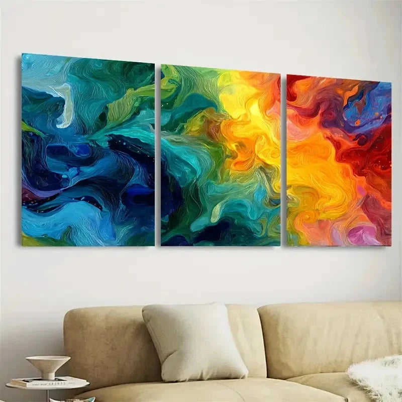 3pcs Vivid Modern Colorful Canvas Prints Wall Art Set Canvas Framed 50x70cm - High Quality Print 100% Australian Made Wall Canvas Ready to Hang
