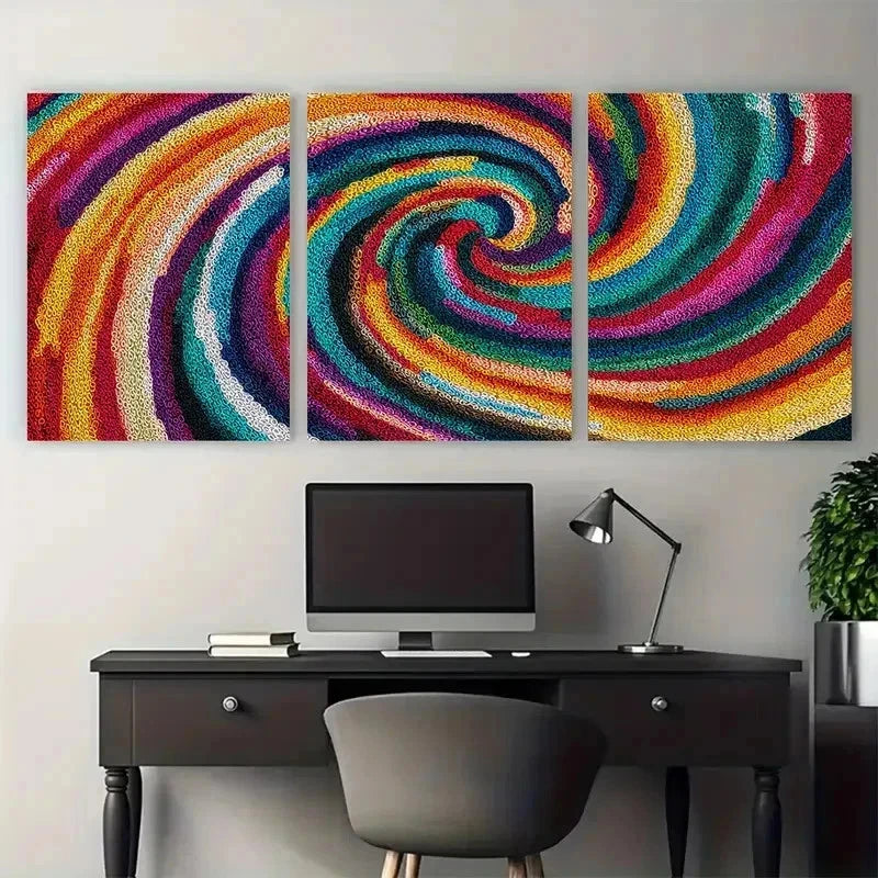 3pcs Yellow Green More Modern Colourful Perfect Wall Art Set Canvas Framed 50x70cm - High Quality Print 100% Australian Made Wall Canvas Ready to Hang