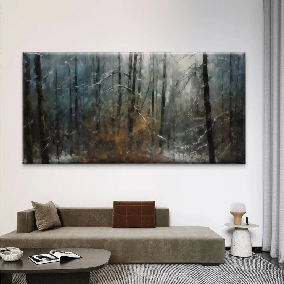 Misty Forest Nature Landscape Wall Art Canvas Office Home Room Framed 120x60cm