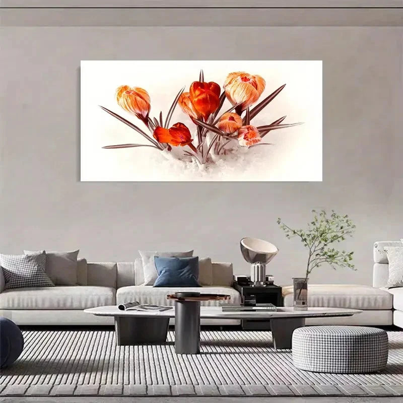 Artistic Flair Charming Tulip Wall Art Canvas Office Home Room Framed 120x60cm - Bella Home Decor
