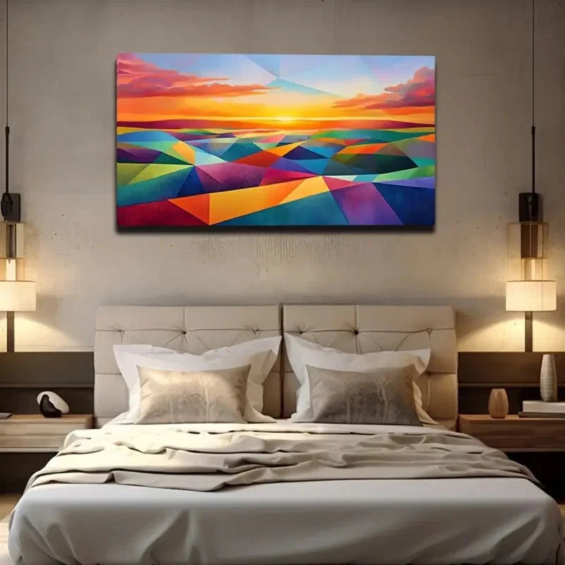 Abstract Colorful Earth Space Wall Art Canvas Office Home Room Framed 120x60cm