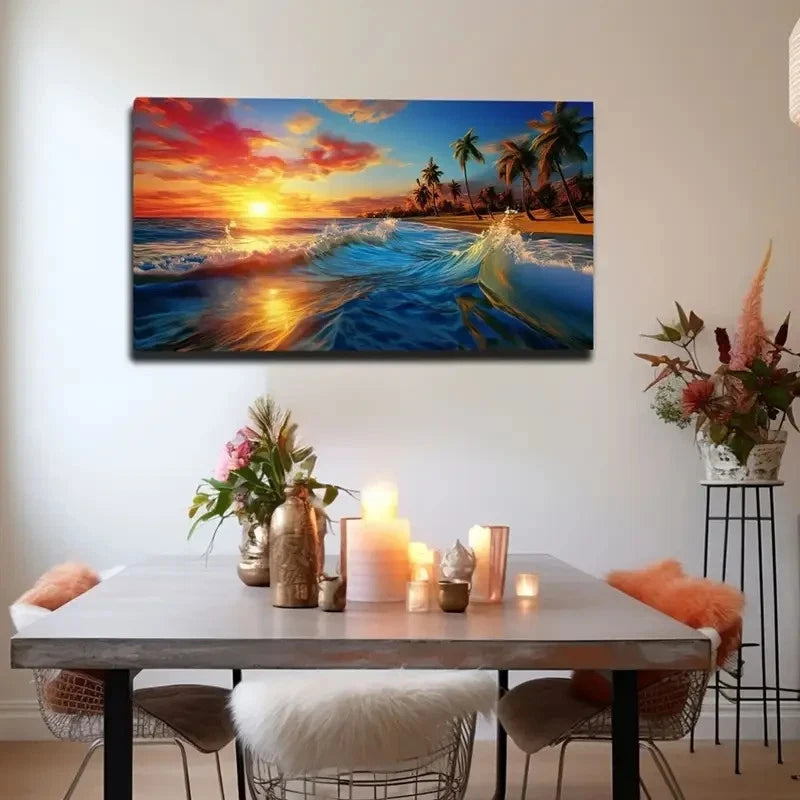 Depicting Vast Sea Under Wall Art Canvas Office Home Room Framed 120x60cm