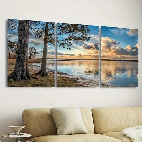 3pcs Lake Moultrie Wall Art Set Canvas Unframed - High Quality Print 100% Australian Made Wall Canvas