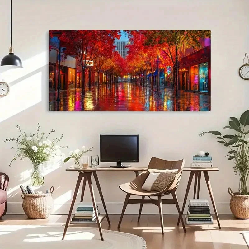 Seasonal Spring & Fall Wall Art Canvas Office Home Room Framed 120x60cm - Bella Home Decor