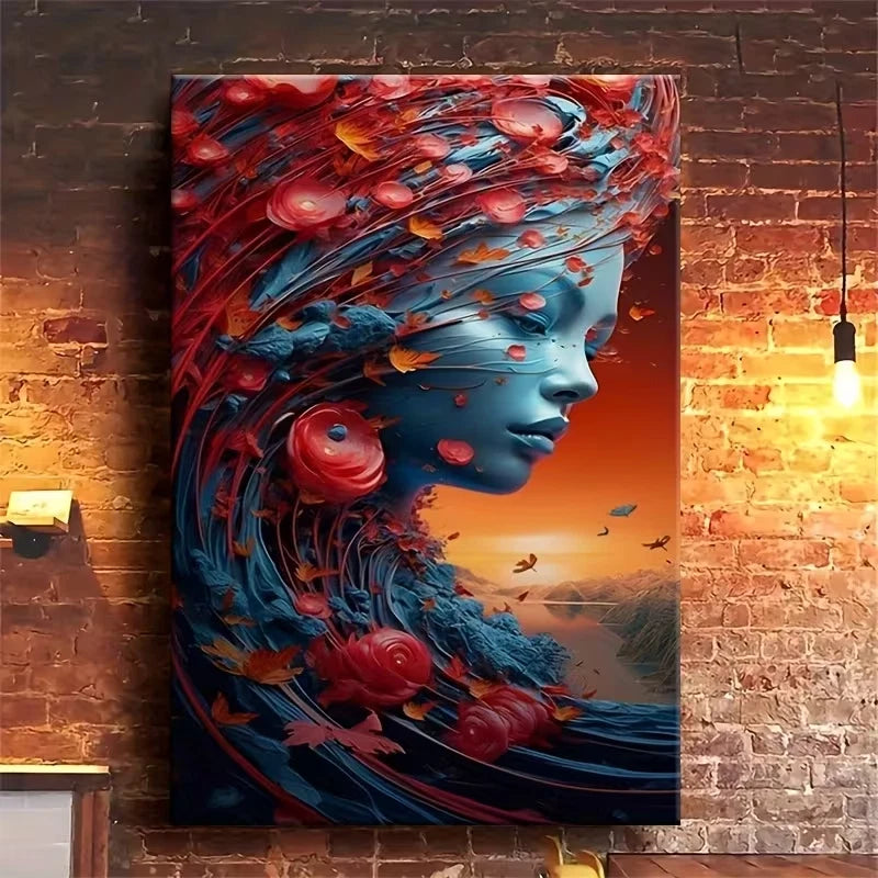 Vibrant Enchanted Floral Profile 60x90cm Metal Print Ready to Hang