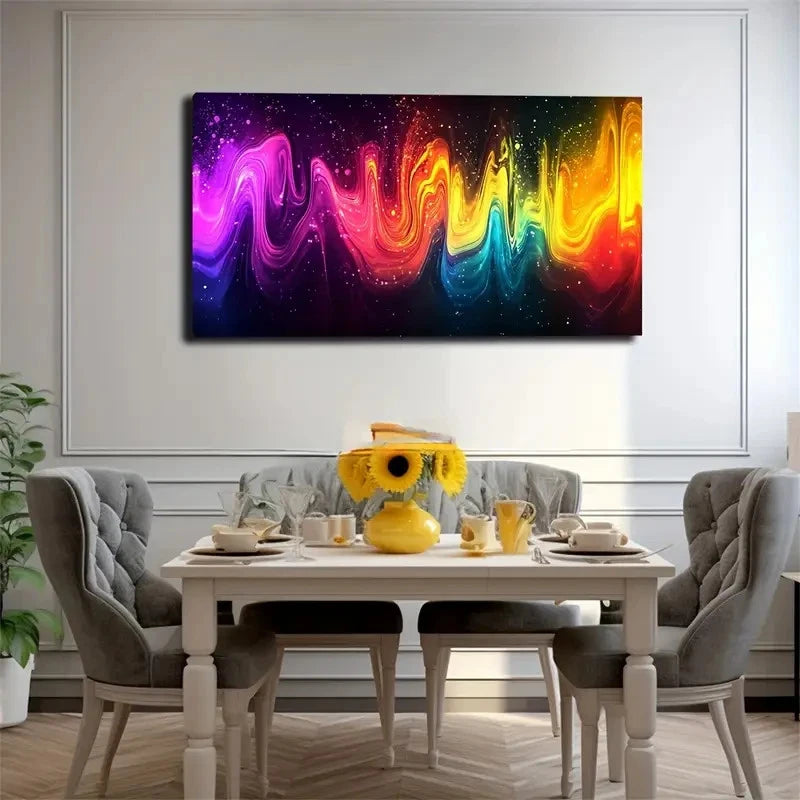 Abstract Watercolour Twisted Wall Art Canvas Office Home Room Framed 120x60cm