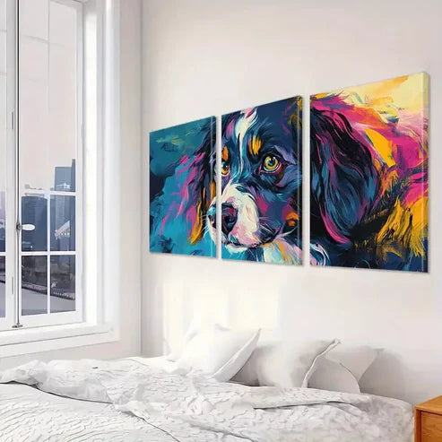3pcs Decorative Canine Emotional Expression Canvas Unframed - High Quality Print 100% Australian Made Wall Canvas - Bella Home Decor