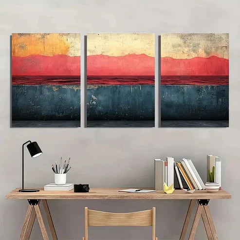 3pcs Dustin Way Abstract Illustration Wall Art Set Canvas Unframed - High Quality Print 100% Australian Made Wall Canvas - Bella Home Decor