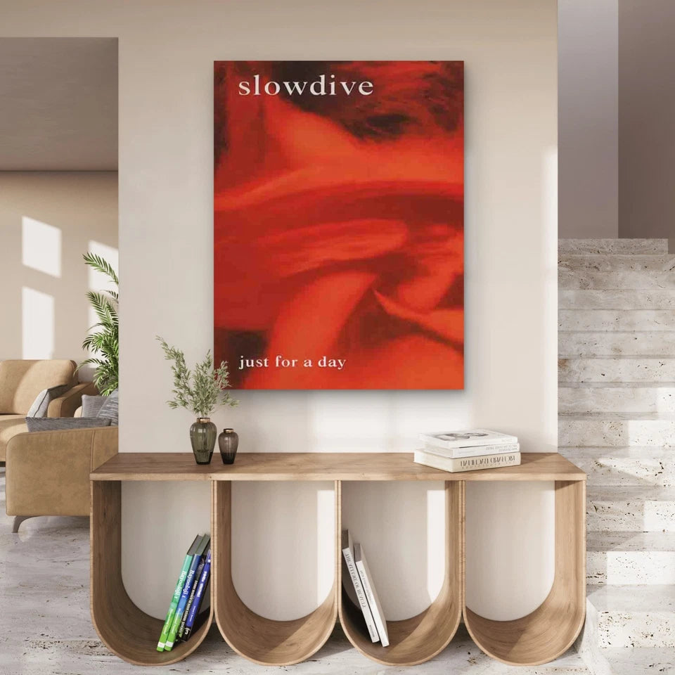 Red Abstract Art Modern Retro 40x60cm Metal Print Ready to Hang