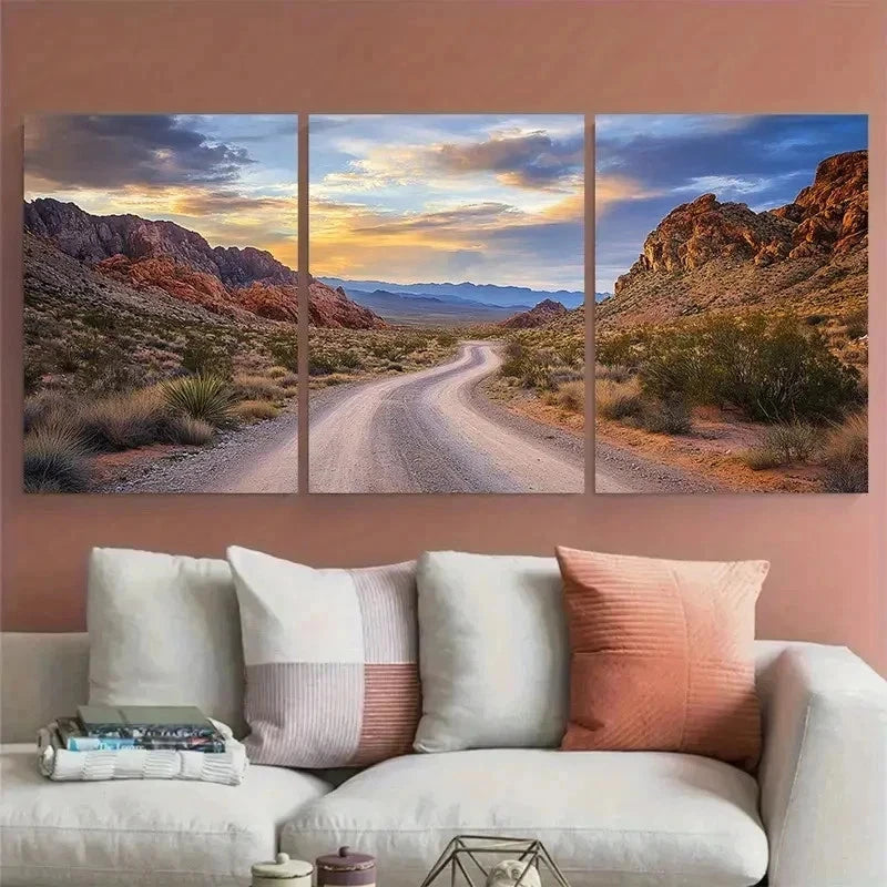 3pcs Nevada Landscapes Scenic Perfect Wall Art Set Canvas Framed 40x60cm - High Quality Print 100% Australian Made Wall Canvas Ready to Hang