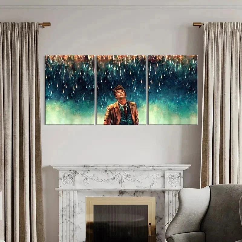 3pcs Time Traveler Doctor Sci-Fi Movie Themed Wall Art Set Canvas Framed 40x60cm - High Quality Print 100% Australian Made Wall Canvas Ready to Hang - Bella Home Decor