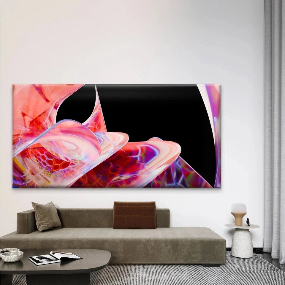 Abstract Glass Art Backdrop Wall Art Canvas Office Home Room Framed 120x60cm