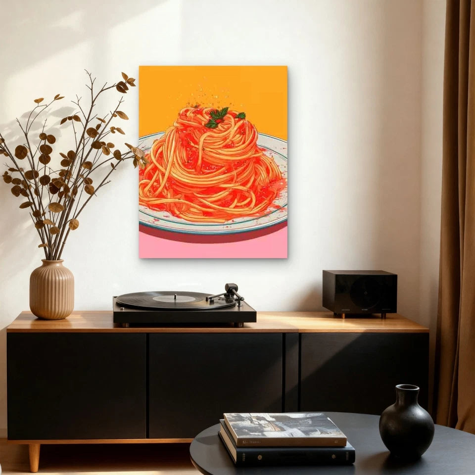 Italian Spaghetti Bolognese 40x60cm Metal Print Ready to Hang