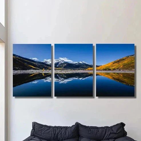 3pcs Nature Scenery Lakes Mountains & Forest Wall Art Canvas Unframed - High Quality Print 100% Australian Made Wall Canvas