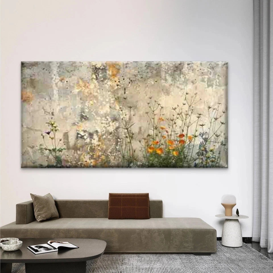 Modern Abstract Floral Wall Art Canvas Office Home Room Framed 120x60cm