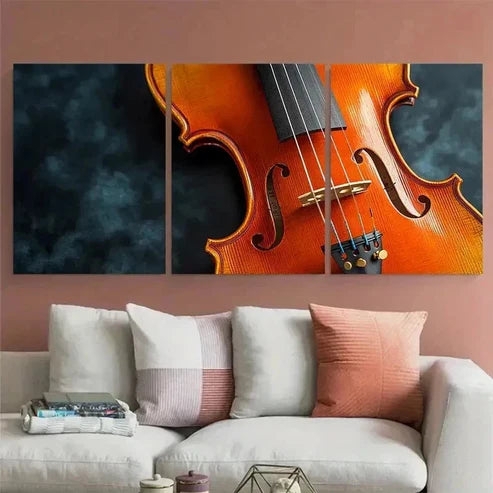 3pcs Elegant Violin Photography Musical Perfect Wall Art Set Canvas Unframed – High Quality Print 100% Australian Made Wall Canvas