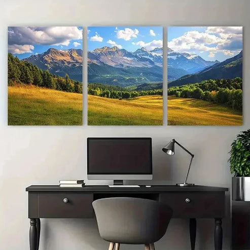 3pcs USA Rocky Mountain Big Sky Country Wall Art Canvas Unframed – High Quality Print 100% Australian Made Wall Canvas