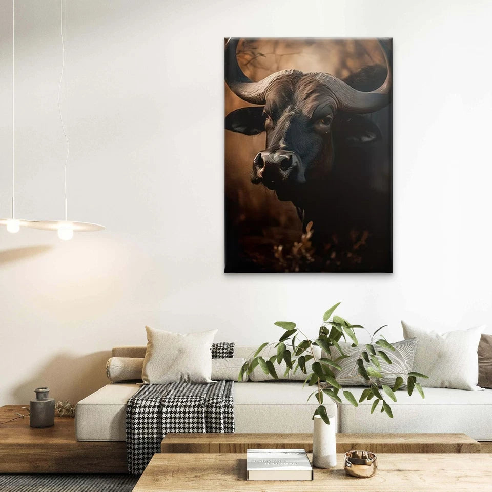 The Cape Buffalo Portrait 40x60cm Metal Print Ready to Hang