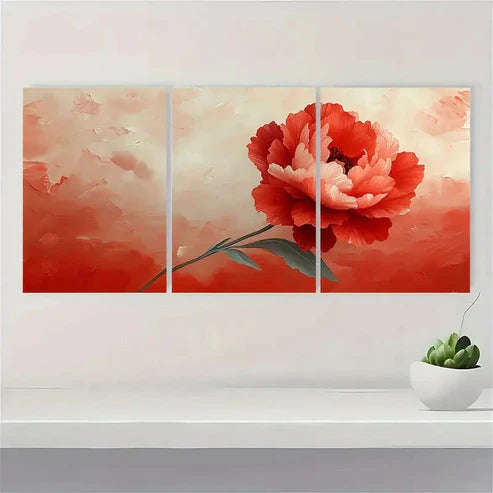 3pcs Two Toned Carnation Beige Perfect Wall Art Canvas Unframed - High Quality Print 100% Australian Made Wall Canvas