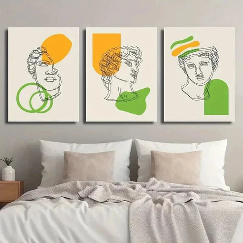 3pcs Modern Ancient Greek Decor Wall Art Set Canvas Unframed - High Quality Print 100% Australian Made Wall Canvas