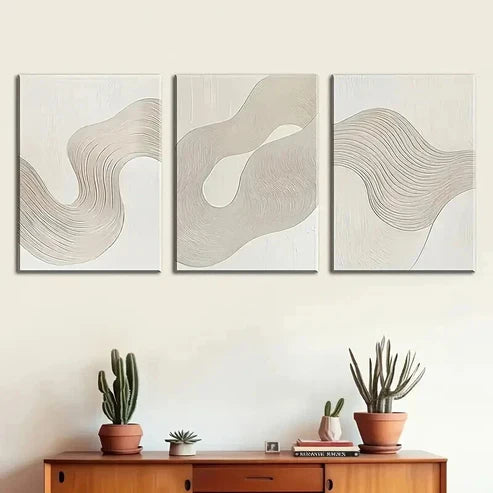 3pcs Modern Abstract Line Art Decor Perfect Wall Art Canvas Unframed – High Quality Print 100% Australian Made Wall Canvas