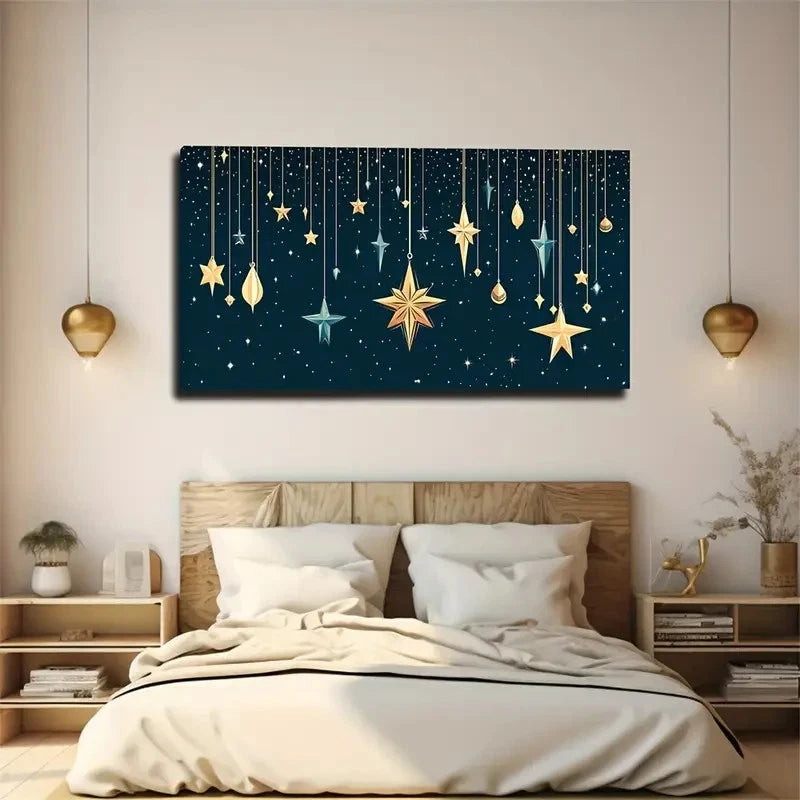 Stars Various Sizes Suitable Wall Art Canvas Office Home Room Framed 120x60cm