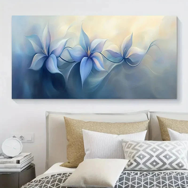 Modern Abstract Floral Light Wall Art Canvas Office Home Room Framed 120x60cm