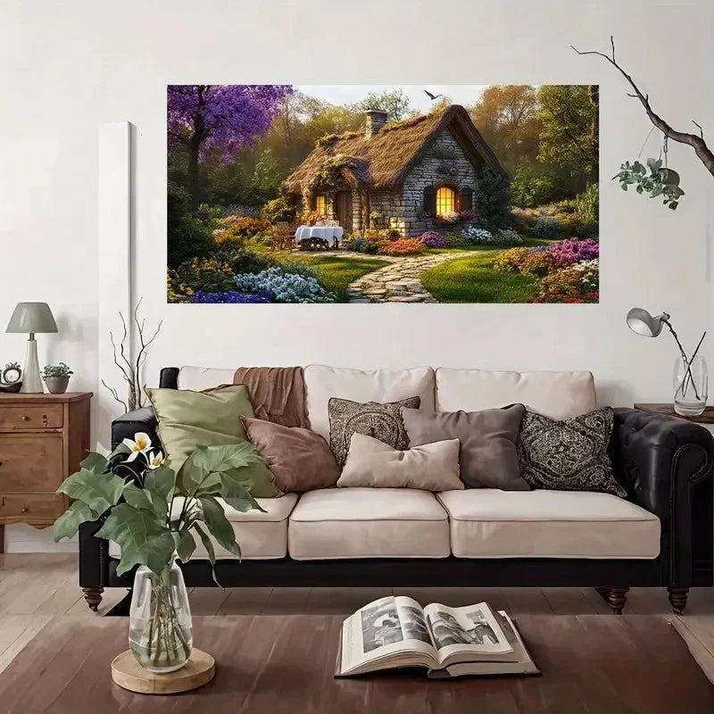 Modern Vintage Design House Wall Art Canvas Office Home Room Framed 120x60cm