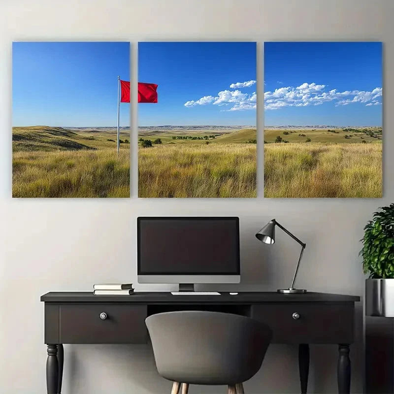3pcs Nebraska Travel Decor Landscapes Perfect Wall Art Set Canvas Framed 50x70cm - High Quality Print 100% Australian Made Wall Canvas Ready to Hang