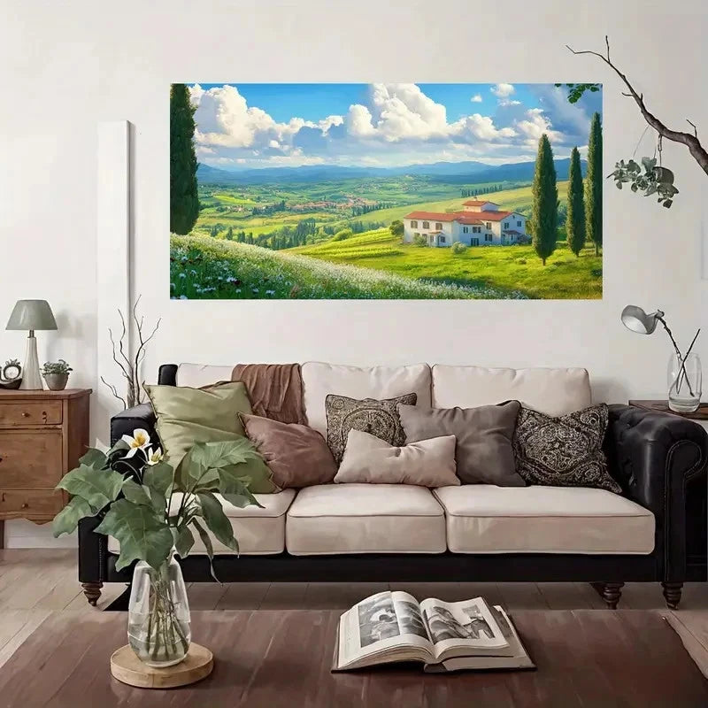 Rustic Farmhouse Wall Art Canvas Office Home Room Framed 120x60cm