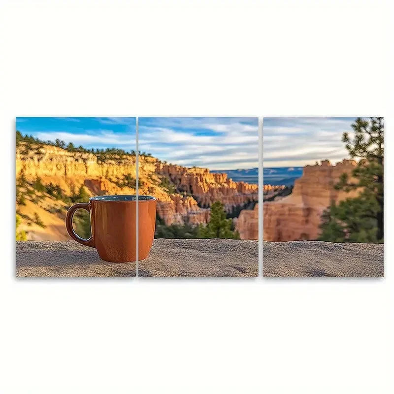 3pcs Featuring a Bryce Canyon Mug FU Wall Art Set Canvas Framed 40x60cm - High Quality Print 100% Australian Made Wall Canvas Ready to Hang