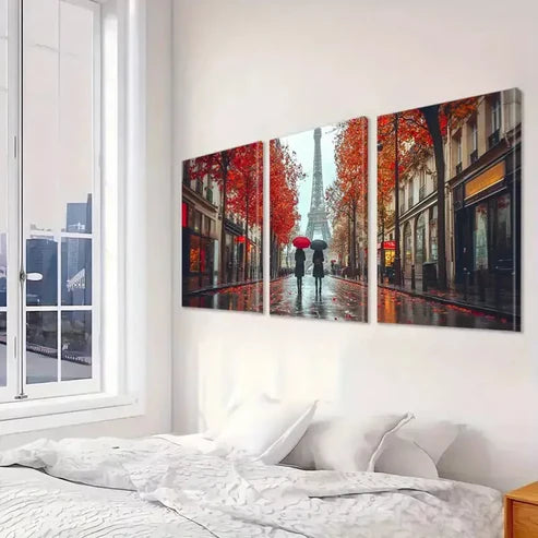 3pcs Modern Farmhouse Ink Paris Eiffel Tower Art Set Canvas Unframed - High Quality Print 100% Australian Made Wall Canvas