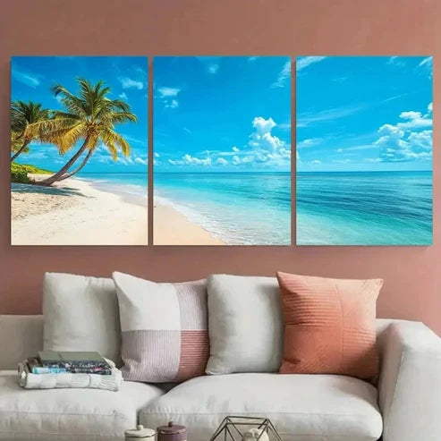 3pcs Florida Sunshine State Beach Wall Art Set Canvas Unframed - High Quality Print 100% Australian Made Wall Canvas
