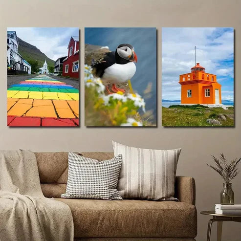 3pcs Beautiful Art Photos of Iceland Wall Art Set Canvas Unframed - High Quality Print 100% Australian Made Wall Canvas - Bella Home Decor