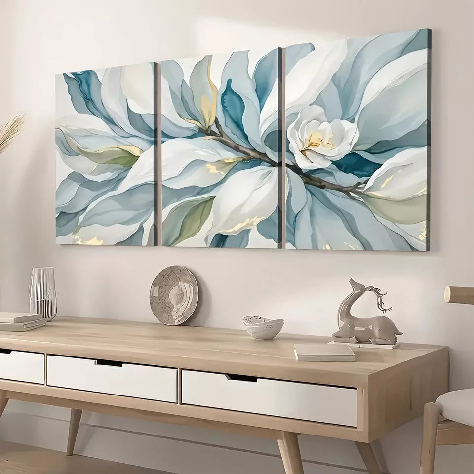 3pcs Modern Artistic Abstract Floral Landscape Wall Art Set Canvas Framed 40x60cm - High Quality Print 100% Australian Made Wall Canvas Ready to Hang - Bella Home Decor