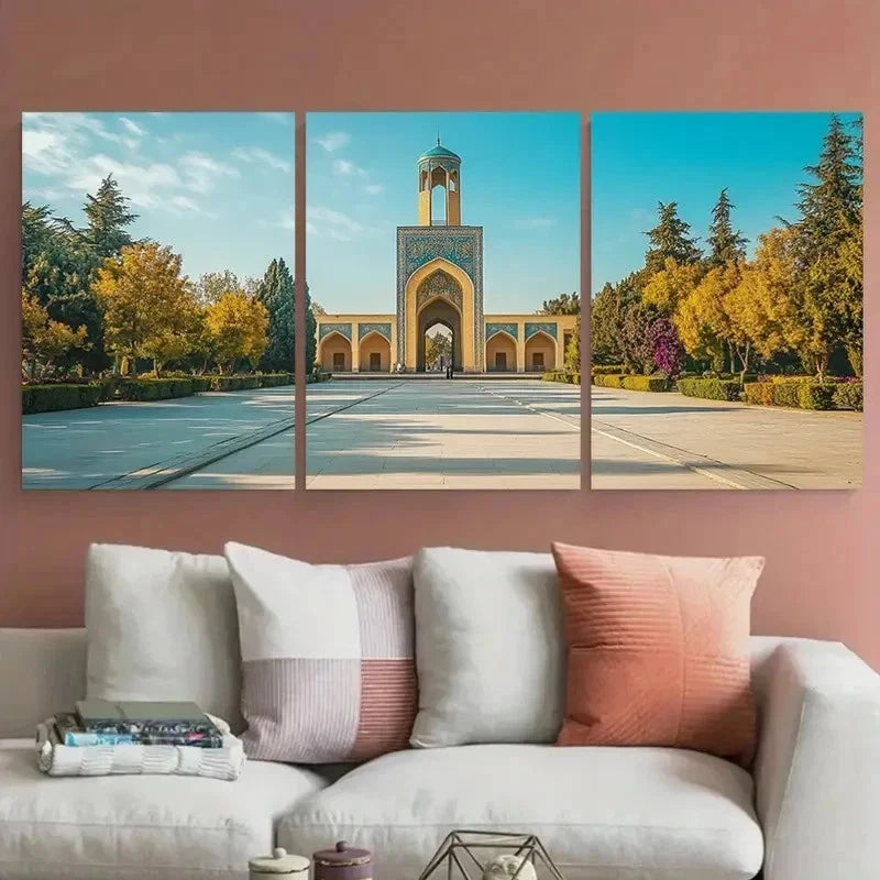 3pcs Elegant Landmark Cultural Decor Perfect Wall Art Set Canvas Framed 60x90cm - High Quality Print 100% Australian Made Wall Canvas Ready to Hang