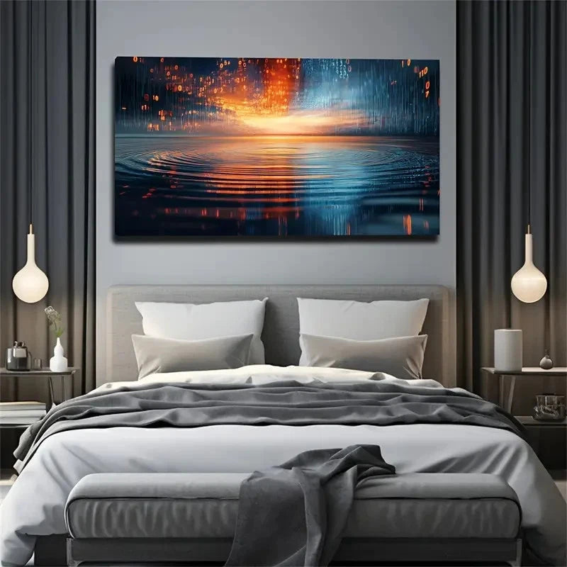 Deep Dark-Toned Background Wall Art Canvas Office Home Room Framed 120x60cm