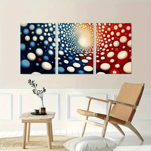 3pcs Dots By Yayoi Kazama Japanese Perfect Wall Art Canvas Unframed - High Quality Print 100% Australian Made Wall Canvas - Bella Home Decor