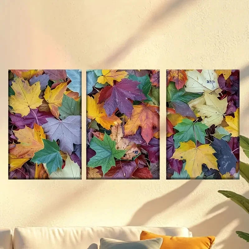 3pcs Colorful abstract charming plants Wall Art Set Canvas Framed 40x60cm - High Quality Print 100% Australian Made Wall Canvas Ready to Hang - Bella Home Decor