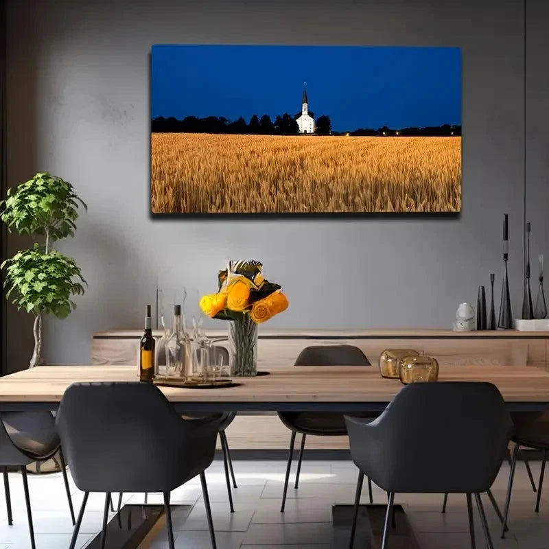 Romantic Night Scene Wall Art Canvas Office Home Room Framed 120x60cm