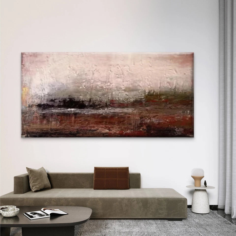Abstract Textured Impasto Wall Art Canvas Office Home Room Framed 120x60cm - Bella Home Decor