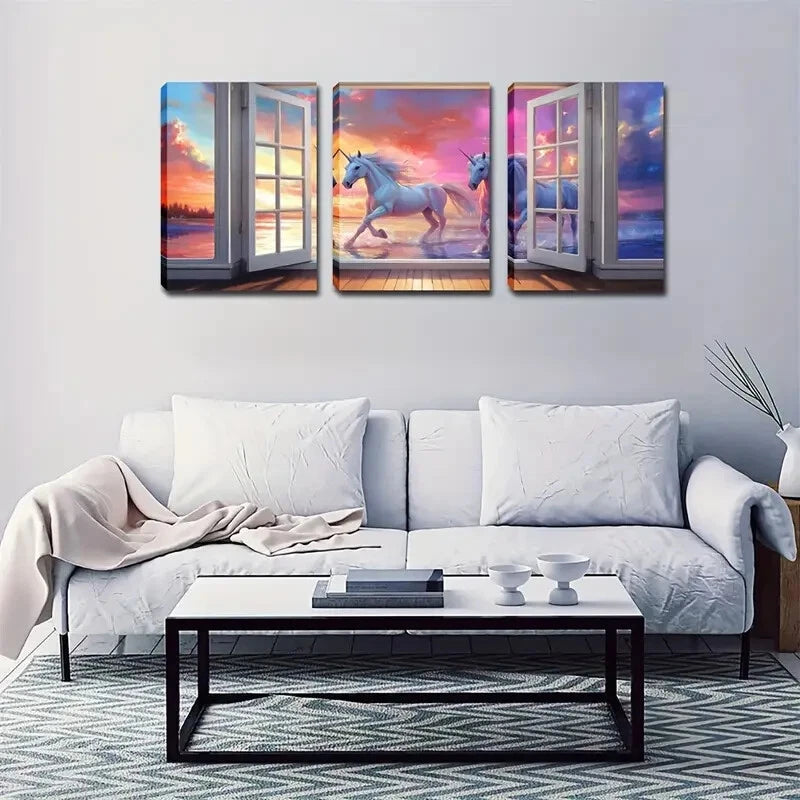 3pcs Stunning Sky Scene In White Décor Perfect Wall Art Set Canvas Framed 40x60cm - High Quality Print 100% Australian Made Wall Canvas Ready to Hang - Bella Home Decor