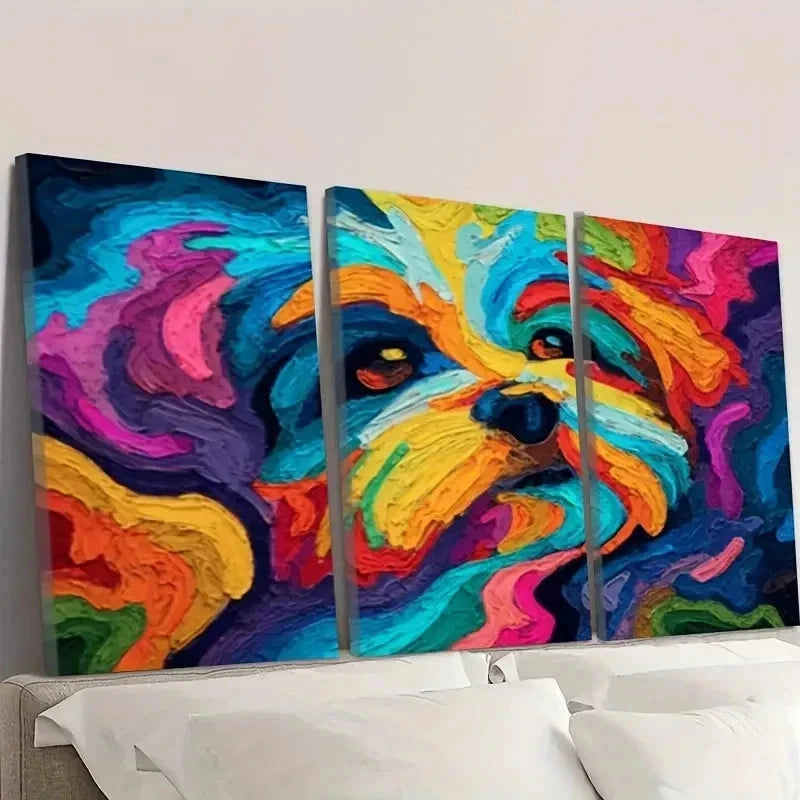 3pcs Abstract Colorful Art Wall Art Set Canvas Framed 60x90cm - High Quality Print 100% Australian Made Wall Canvas Ready to Hang - Bella Home Decor